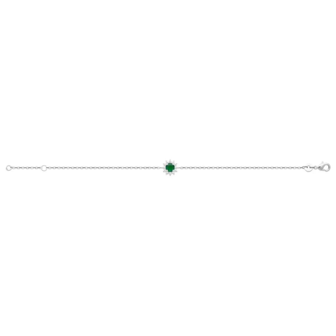 Maison de la Bijouterie Bracelet femme argent pierre verte VW3UWZZV | Femme Bracelet