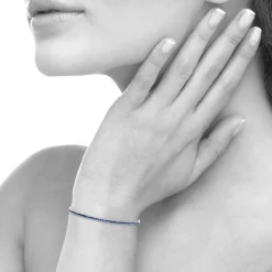 Maison de la Bijouterie Bracelet femme argent pierres bleues VW300UZV | Femme Bracelet