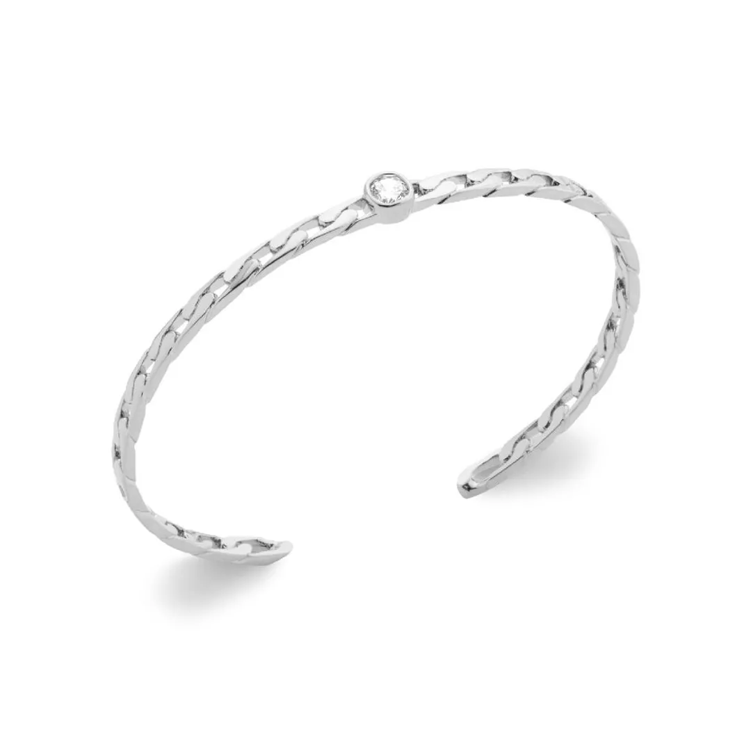 Maison de la Bijouterie Bracelet femme argent rhodié blanc serti clos - VW34Z55V | Femme Bracelet