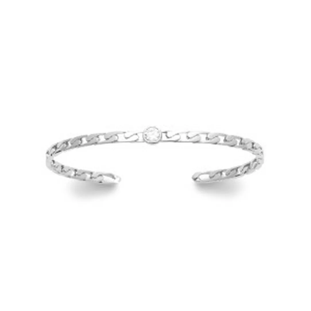 Maison de la Bijouterie Bracelet femme argent rhodié blanc serti clos - VW34Z55V | Femme Bracelet