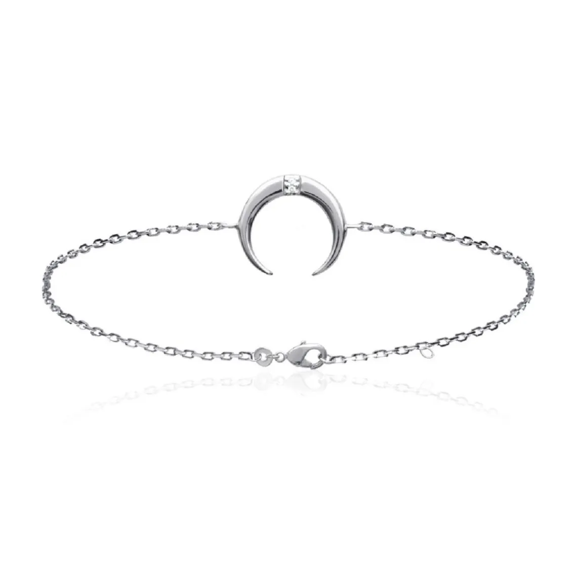 Maison de la Bijouterie Bracelet femme argent rhodié blanc serti clos - VWZUZ4ZV | Femme Bracelet