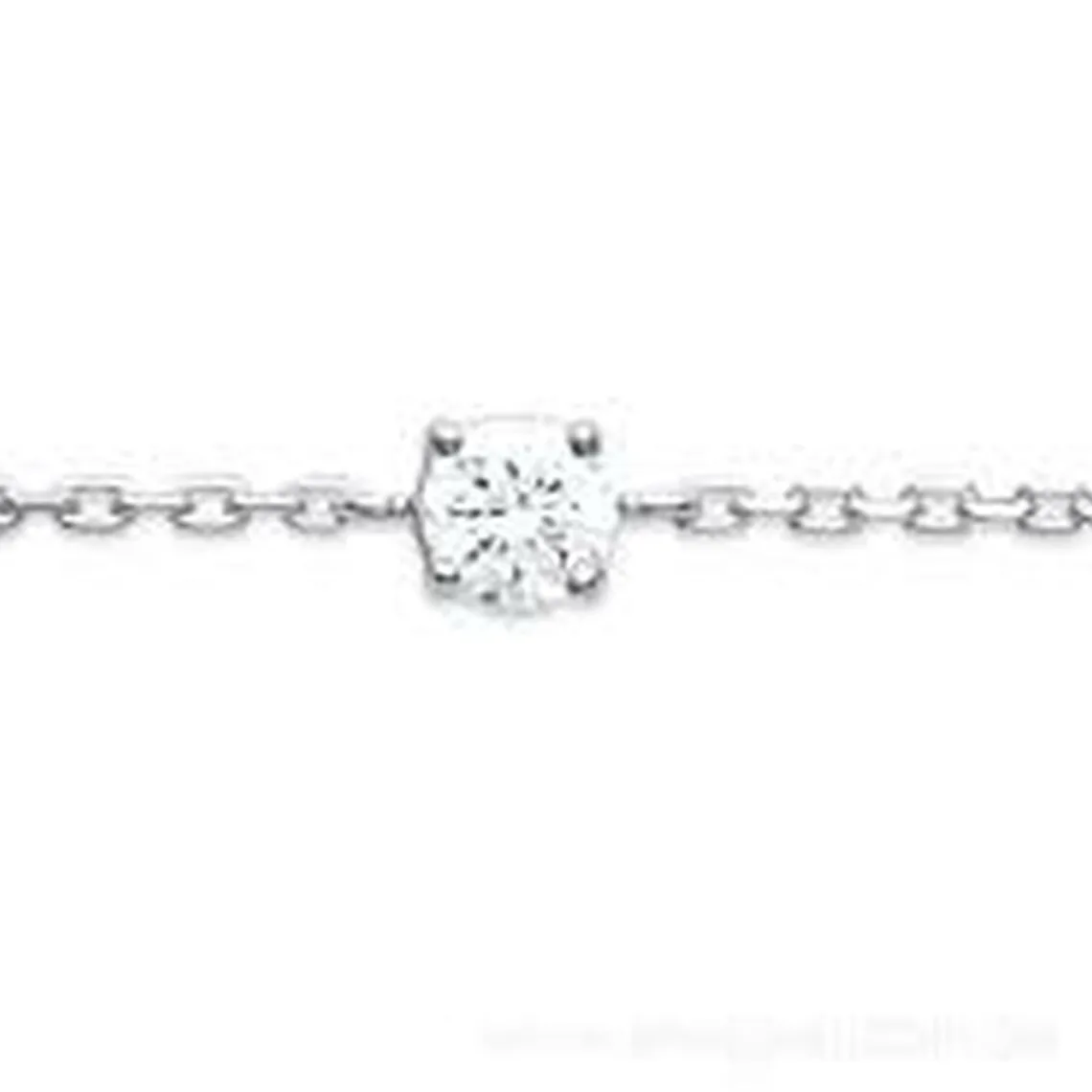 Maison de la Bijouterie Bracelet femme argent rhodié blanc serti griffe classique - VW3004ZV | Femme Bracelet