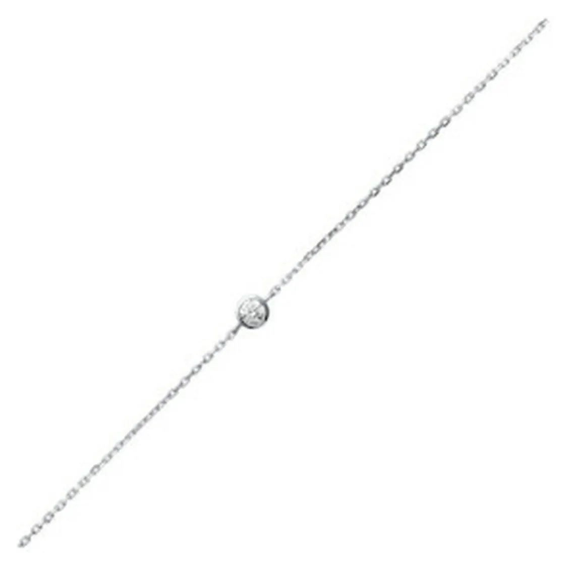 Maison de la Bijouterie Bracelet femme argent rhodié blanc serti griffe classique - VW3004ZV | Femme Bracelet
