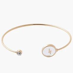 Balaboosté Bracelet Femme Manchette Fine Avec Strass Et Piece Avec Incrustation - 3502456532830 Métal Doré | Femme Bracelet