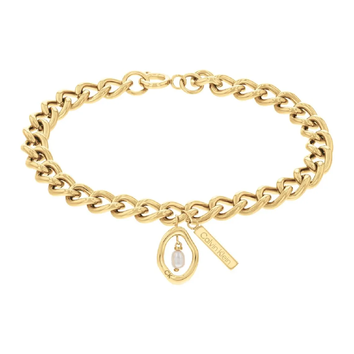 Calvin Klein Bijoux Bracelet Femme Calvin Klein Edgy Pearls - 35000561 Acier Doré | Femme Bracelet