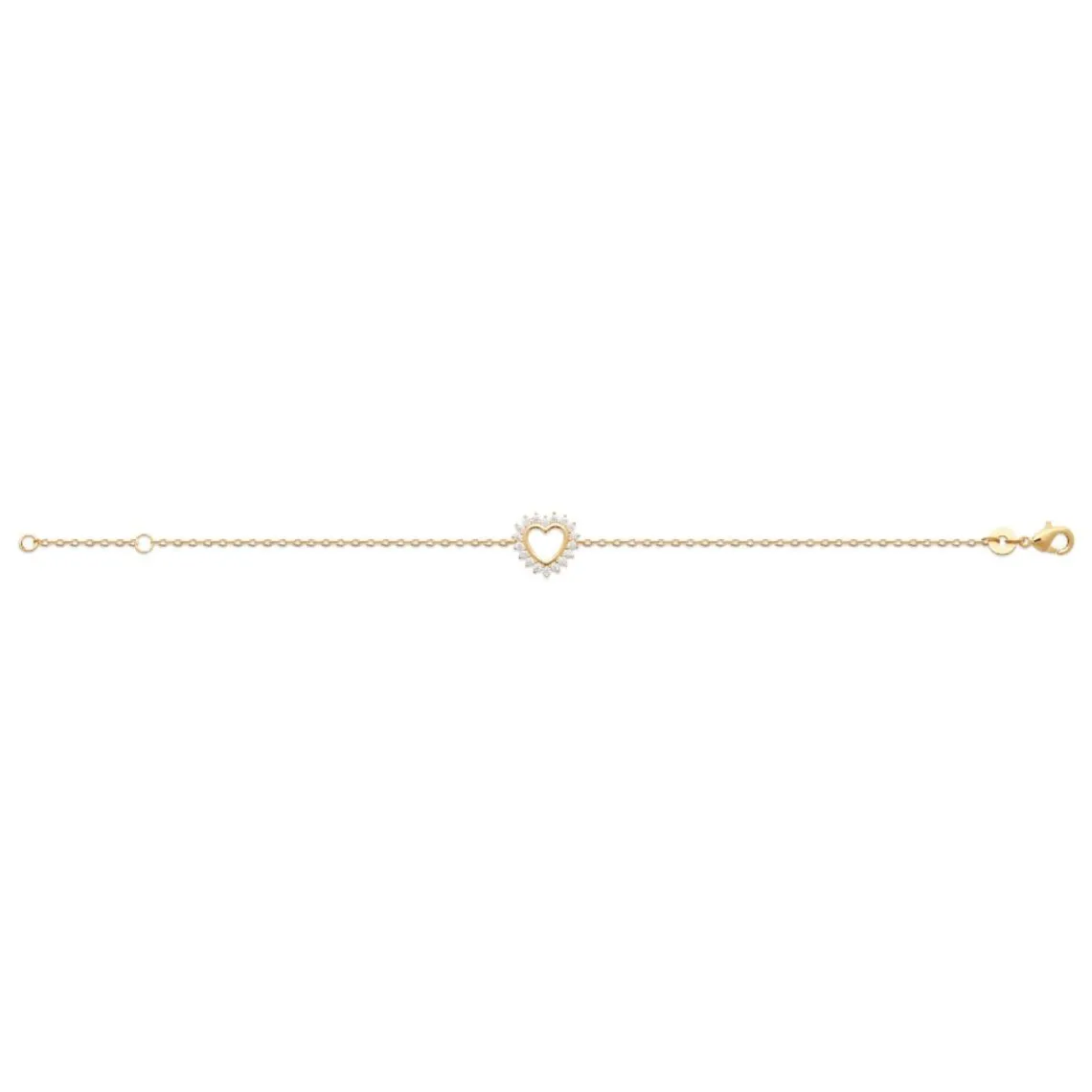 Maison de la Bijouterie Bracelet femme cœur fantaisie plaqué or UW3U63ZV | Femme Bracelet