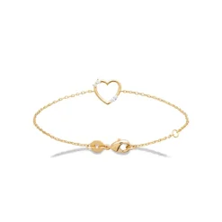 Maison de la Bijouterie Bracelet femme cœur oxyde plaqué or UW3U6YZV | Femme Bracelet