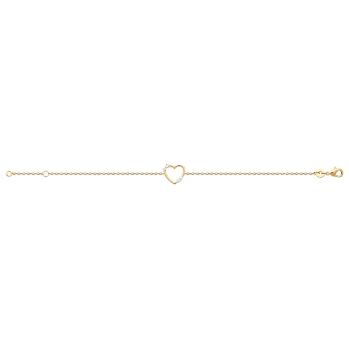 Maison de la Bijouterie Bracelet femme cœur oxyde plaqué or UW3U6YZV | Femme Bracelet