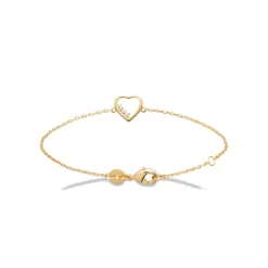 Maison de la Bijouterie Bracelet femme cœur plaqué or UWZ3Y0ZV | Femme Bracelet