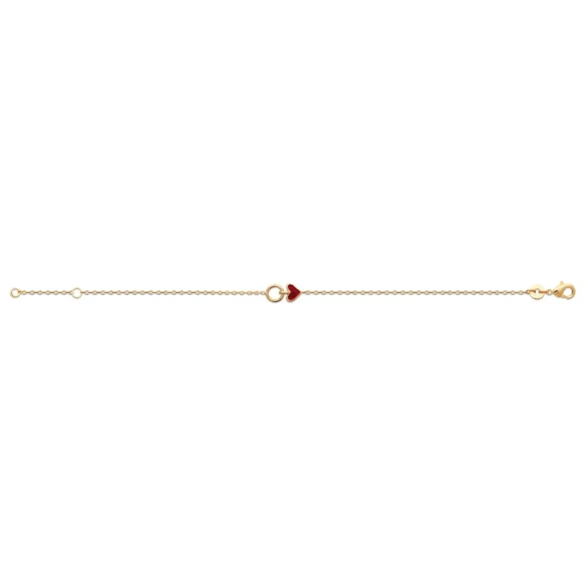 Maison de la Bijouterie Bracelet femme cœur rouge fantaisie plaqué or UYZU05ZV | Femme Bracelet