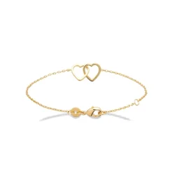 Maison de la Bijouterie Bracelet femme double cœur plaqué or UYY05ZZV | Femme Bracelet