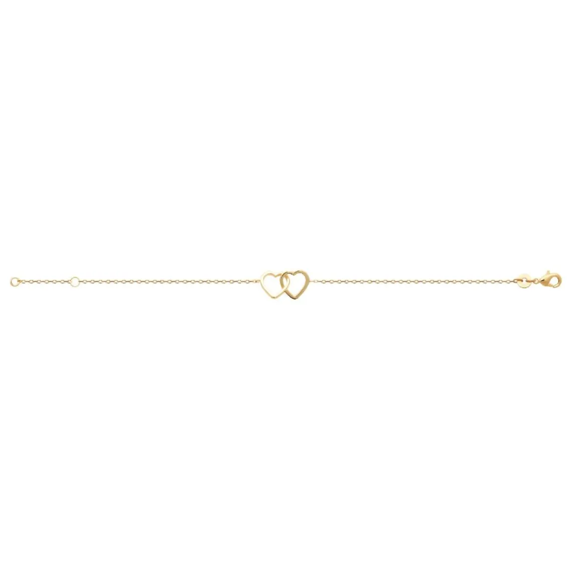 Maison de la Bijouterie Bracelet femme double cœur plaqué or UYY05ZZV | Femme Bracelet
