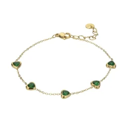 Emily Westwood Bijoux Bracelet femme Emily Westwood EWB23078G - Acier Doré et Vert | Femme Bracelet