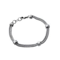 Maison de la Bijouterie Bracelet femme fantaisie acier argent 3Z055VZU | Femme Bracelet