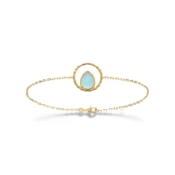 Maison de la Bijouterie Bracelet femme fantaisie agate bleue plaqué or UW3YU3ZV | Femme Bracelet
