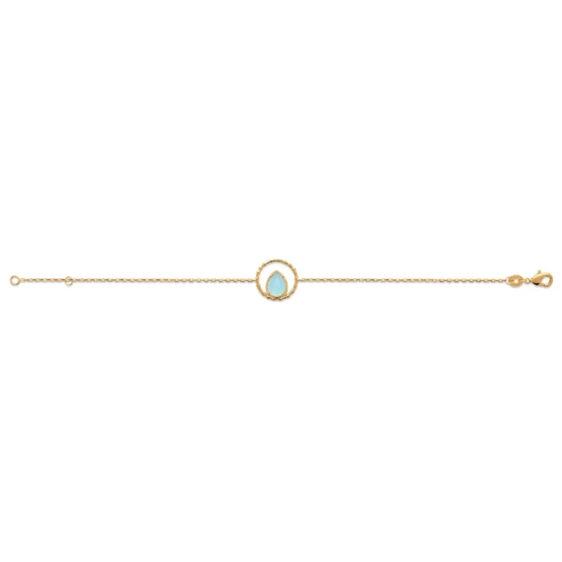 Maison de la Bijouterie Bracelet femme fantaisie agate bleue plaqué or UW3YU3ZV | Femme Bracelet