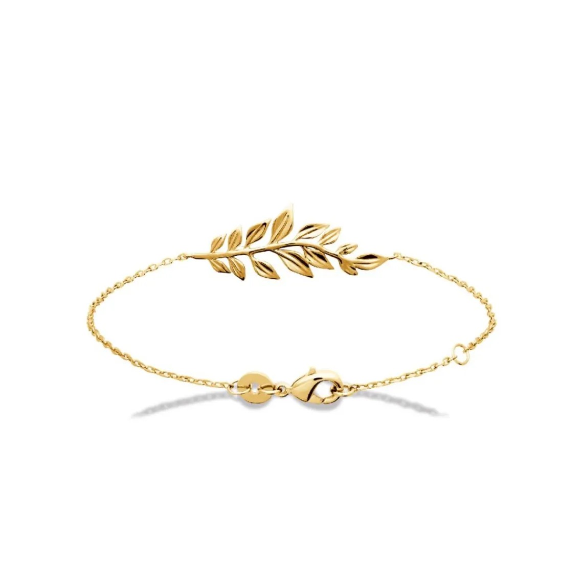 Maison de la Bijouterie Bracelet femme fantaisie feuille plaqué or UYY03YZV | Femme Bracelet