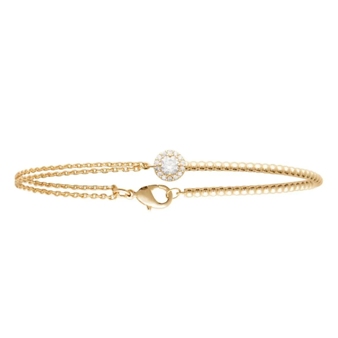 Maison de la Bijouterie Bracelet femme fantaisie oxyde de zirconium plaqué or UW3U3UZV | Femme Bracelet