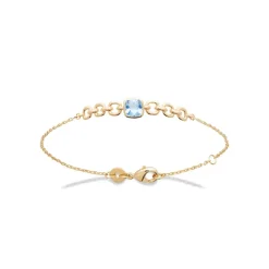 Maison de la Bijouterie Bracelet femme fantaisie pierre bleue plaqué or UW3WUYZV | Femme Bracelet