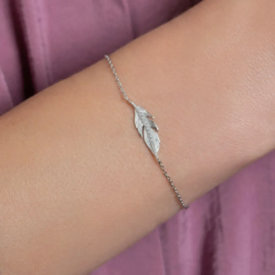 Maison de la Bijouterie Bracelet Femme fantaisie plume Argent WYZ353ZV | Femme Bracelet