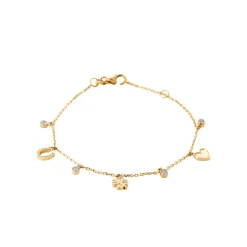 Maison de la Bijouterie Bracelet femme fantaisie porte-bonheurs plaqué or UW3UZUZV | Femme Bracelet