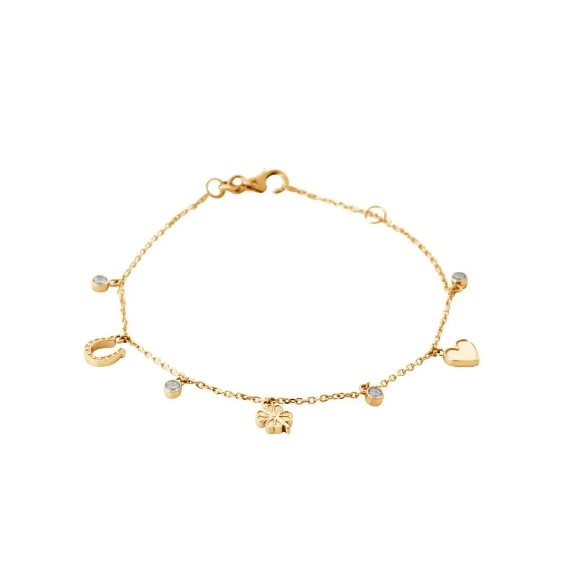 Maison de la Bijouterie Bracelet femme fantaisie porte-bonheurs plaqué or UW3UZUZV | Femme Bracelet