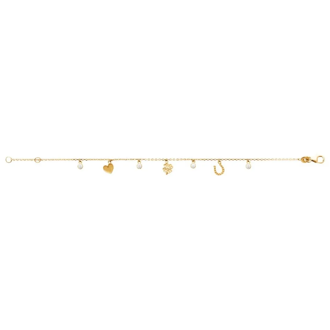 Maison de la Bijouterie Bracelet femme fantaisie porte-bonheurs plaqué or UW3UZUZV | Femme Bracelet