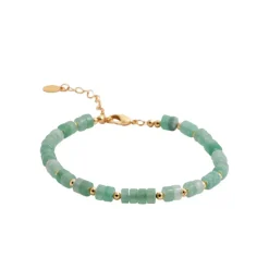 Maison de la Bijouterie Bracelet femme fantaisie quartzite vert plaqué or UW34Y5ZV | Femme Bracelet