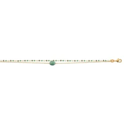 Maison de la Bijouterie Bracelet femme fantaisie quartzite vert plaqué or UW3Y35ZV | Femme Bracelet
