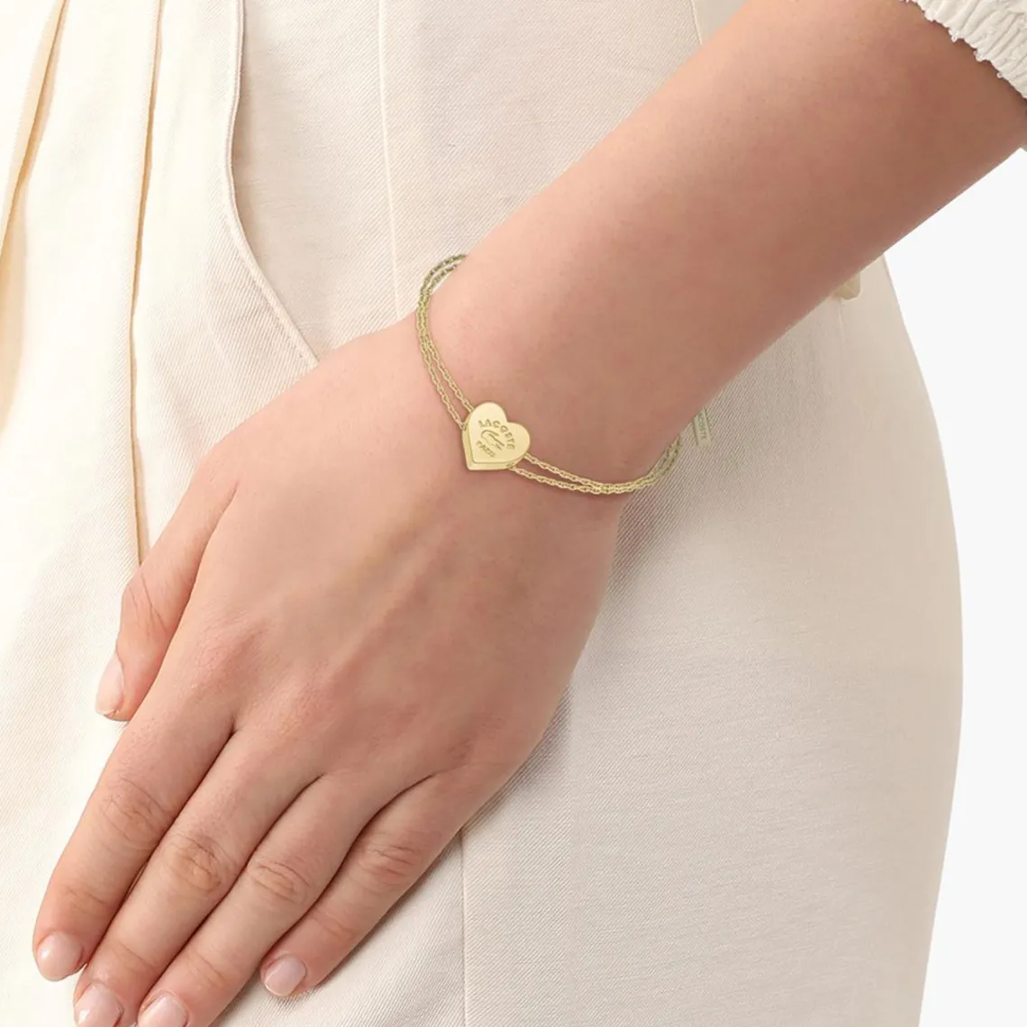 Lacoste Bracelet Femme Love My Croc - 2040400 Acier Doré | Femme Bracelet