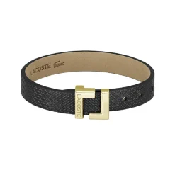 Lacoste Bracelet Femme Lura - 2040166 CUIR Doré, Noir | Femme Bracelet