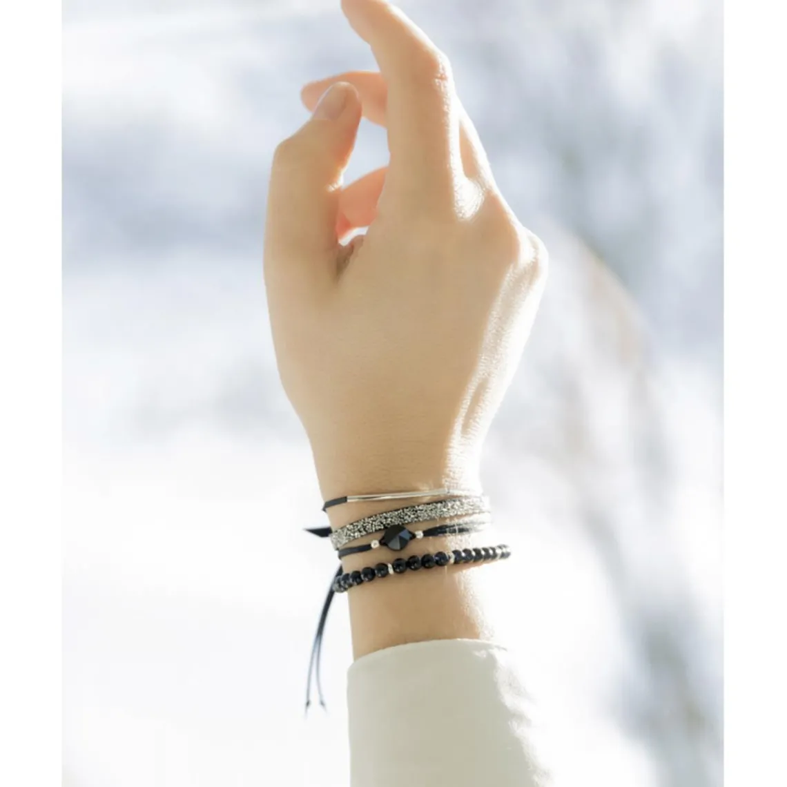 Les Interchangeables Bracelet Femme A56384 - Strass Box Fabric 4 | Femme Bracelet
