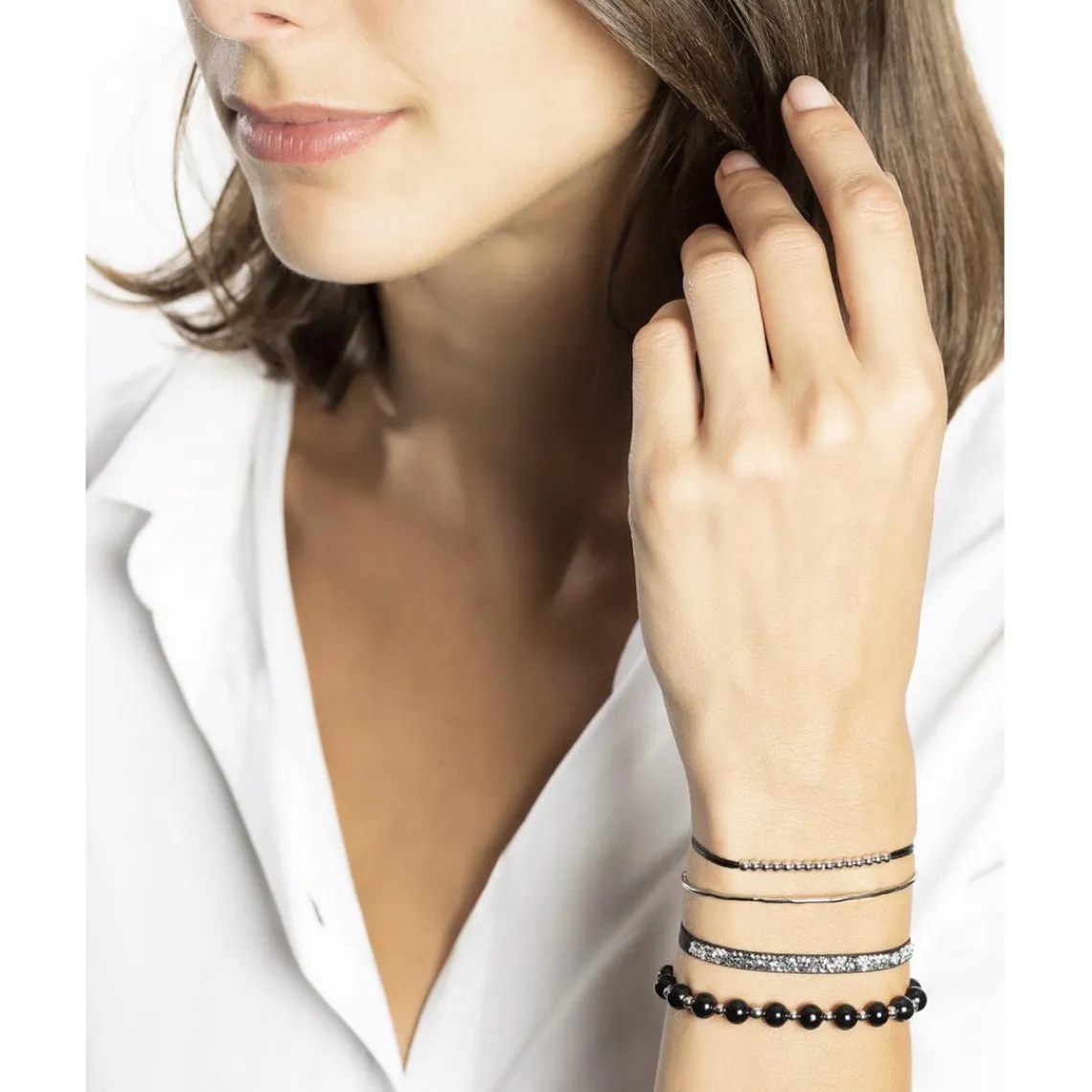 Les Interchangeables Bracelet Femme - A54380 Strass Box Jonc Fil | Femme Bracelet