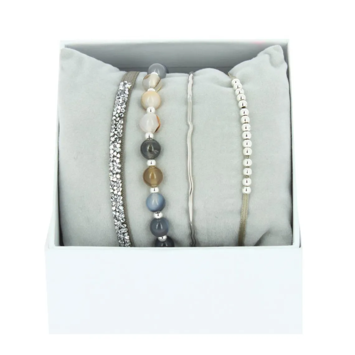 Les Interchangeables Bracelet Femme A85388 - Strass Box Jonc Fil | Femme Bracelet