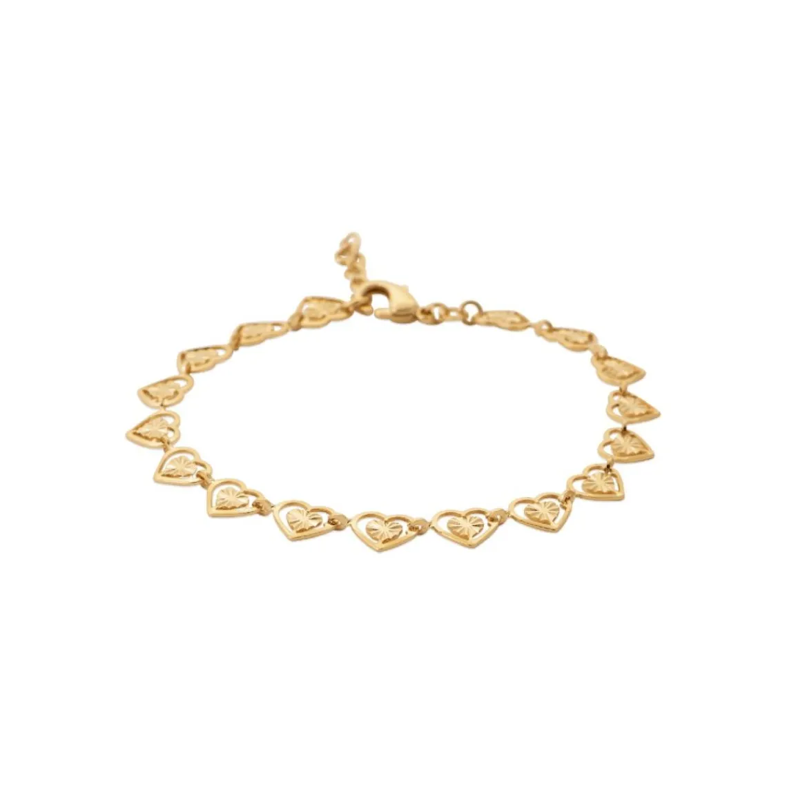 Maison de la Bijouterie Bracelet femme maille cœur fantaisie plaqué or YUZ00VZV | Femme Bracelet