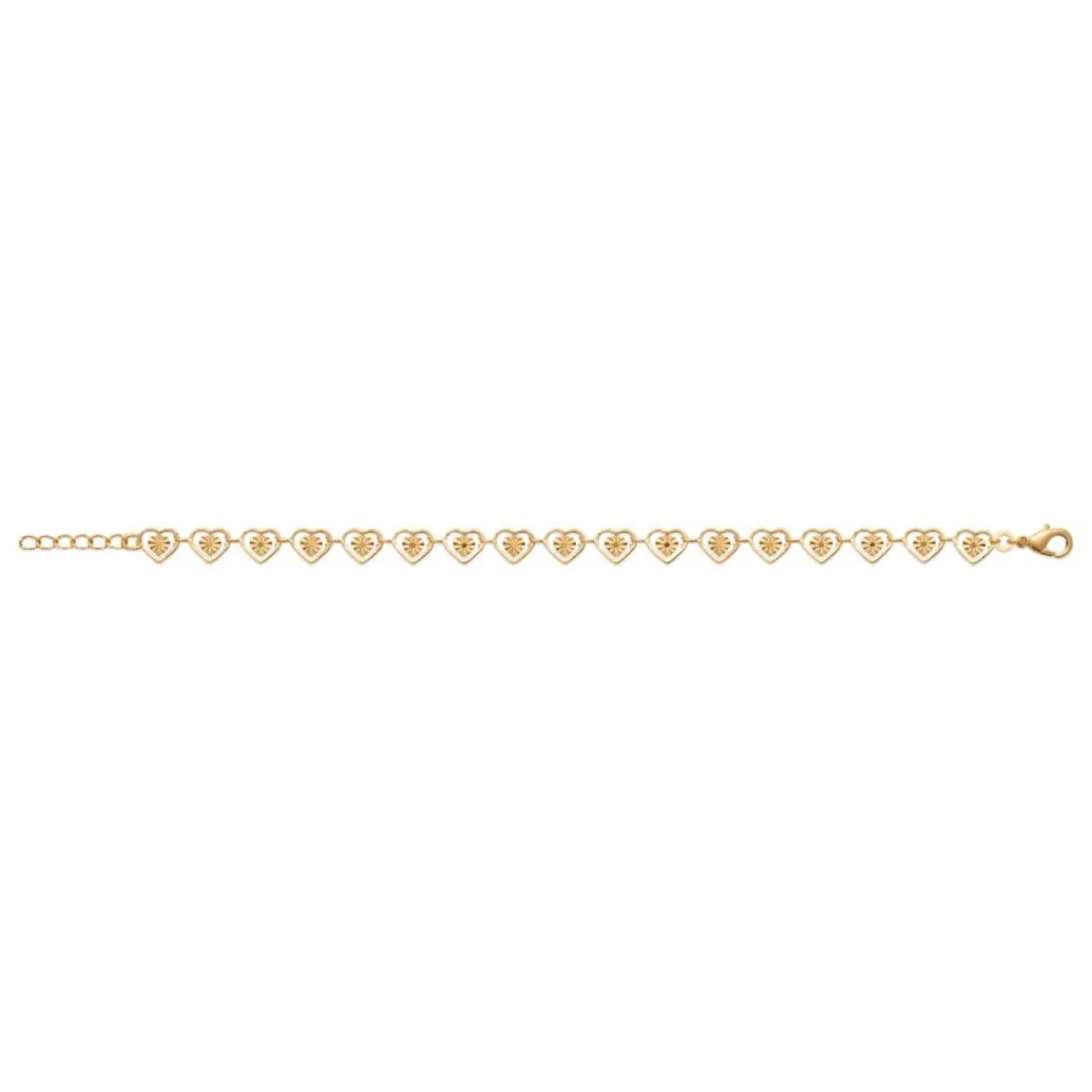 Maison de la Bijouterie Bracelet femme maille cœur fantaisie plaqué or YUZ00VZV | Femme Bracelet