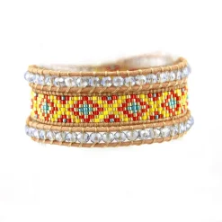 MYC-Paris Bracelet Femme - 3EB012 Cuir Métal Jaune | Femme Bracelet