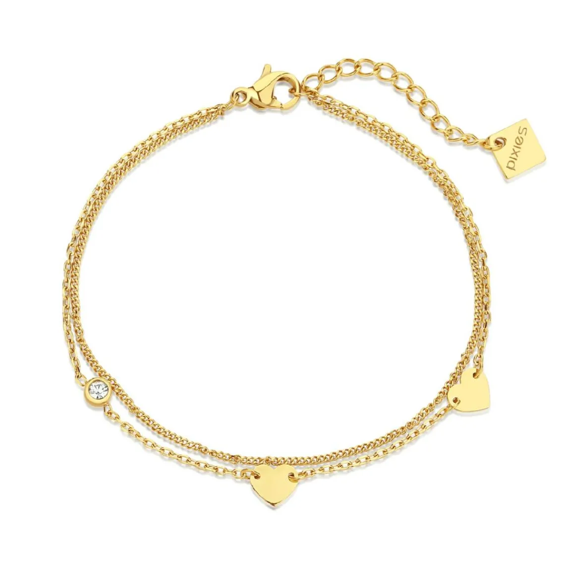 Pixies Bijoux Bracelet Femme Triple Coeur - PBM0058-1WHT Acier | Femme Bracelet