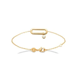 Maison de la Bijouterie Bracelet femme plaqué or blanc serti clos pampille - UW344ZZV | Femme Bracelet