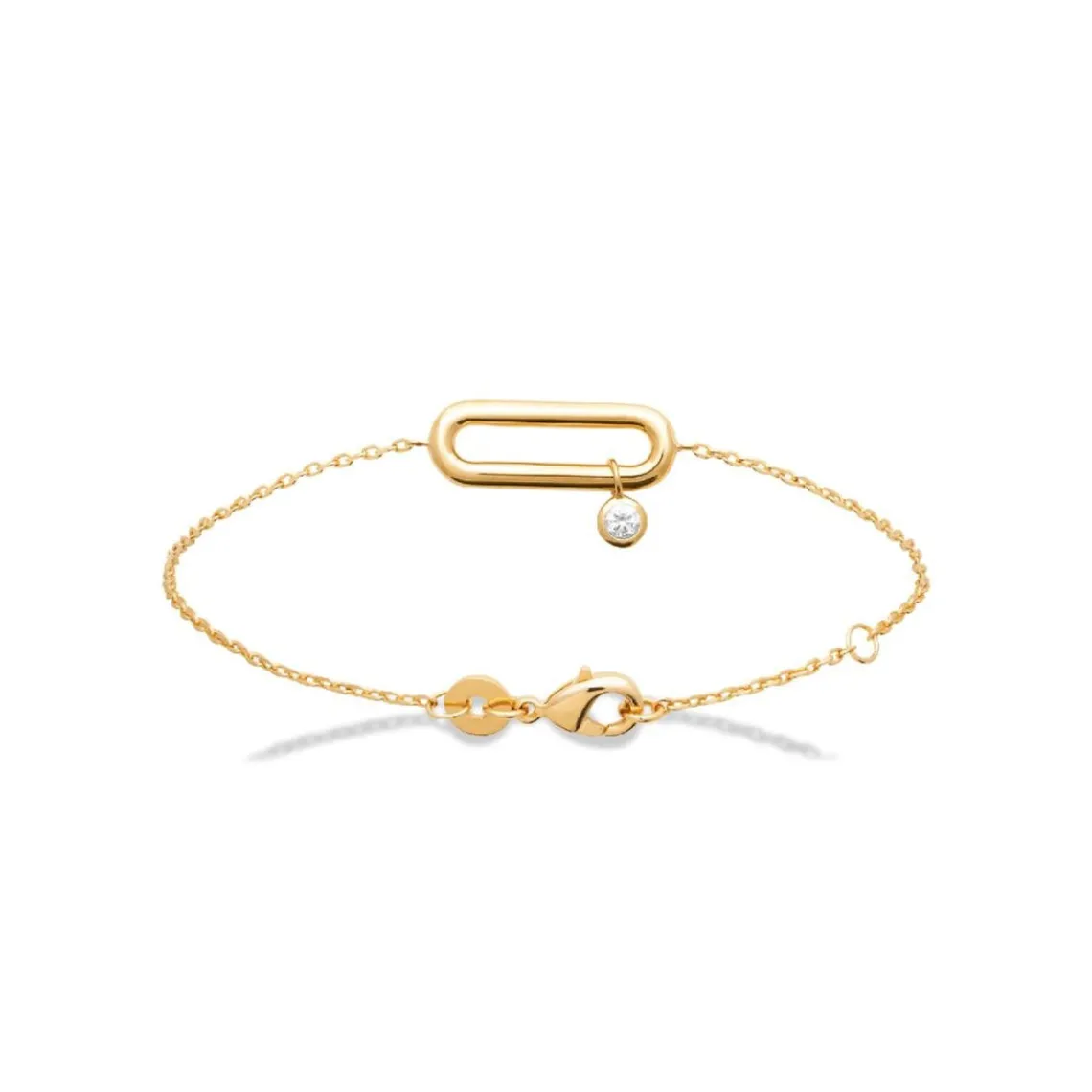 Maison de la Bijouterie Bracelet femme plaqué or blanc serti clos pampille - UW344ZZV | Femme Bracelet