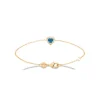 Maison de la Bijouterie Bracelet femme plaqué or cœur bleu UW3UVWZV | Femme Bracelet