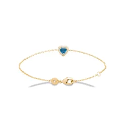 Maison de la Bijouterie Bracelet femme plaqué or cœur bleu UW3UVWZV | Femme Bracelet