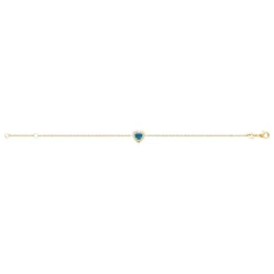 Maison de la Bijouterie Bracelet femme plaqué or cœur bleu UW3UVWZV | Femme Bracelet