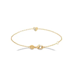 Maison de la Bijouterie Bracelet femme plaqué or cœur oxyde UW3U5WZV | Femme Bracelet