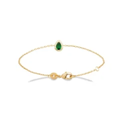 Maison de la Bijouterie Bracelet femme plaqué or cœur vert UW3UUYZV | Femme Bracelet