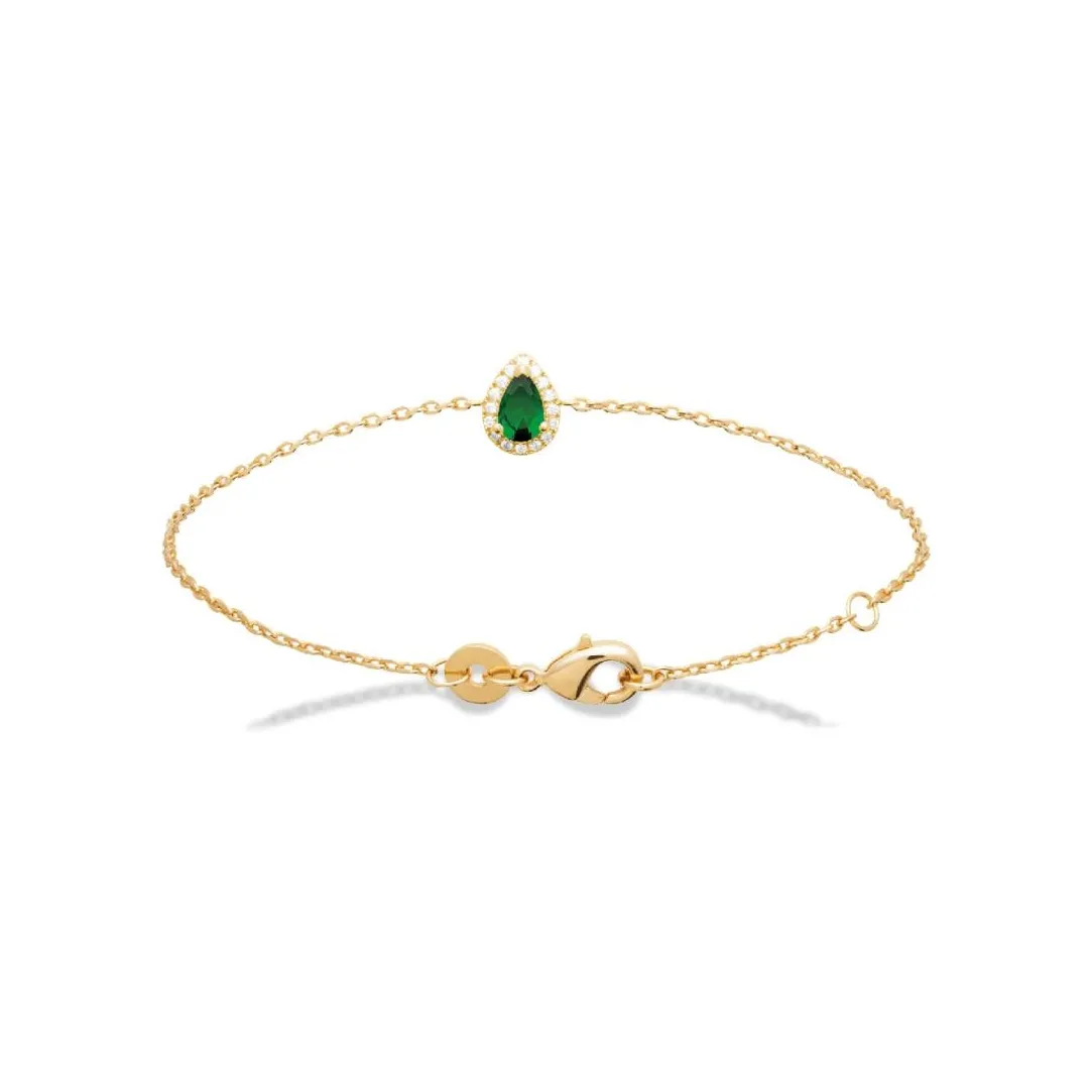Maison de la Bijouterie Bracelet femme plaqué or cœur vert UW3UUYZV | Femme Bracelet
