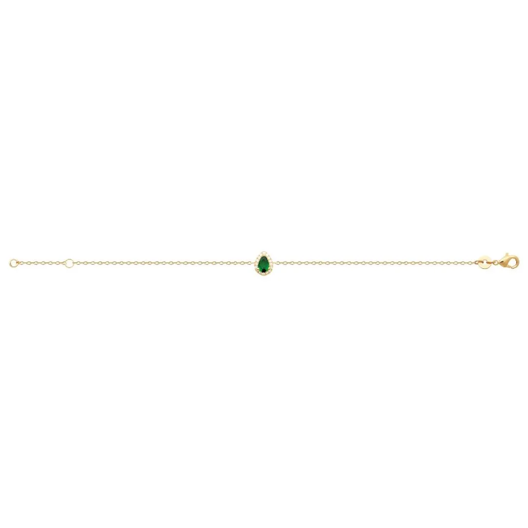 Maison de la Bijouterie Bracelet femme plaqué or cœur vert UW3UUYZV | Femme Bracelet
