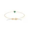 Maison de la Bijouterie Bracelet femme plaqué or cœur vert UW3UVVZV | Femme Bracelet