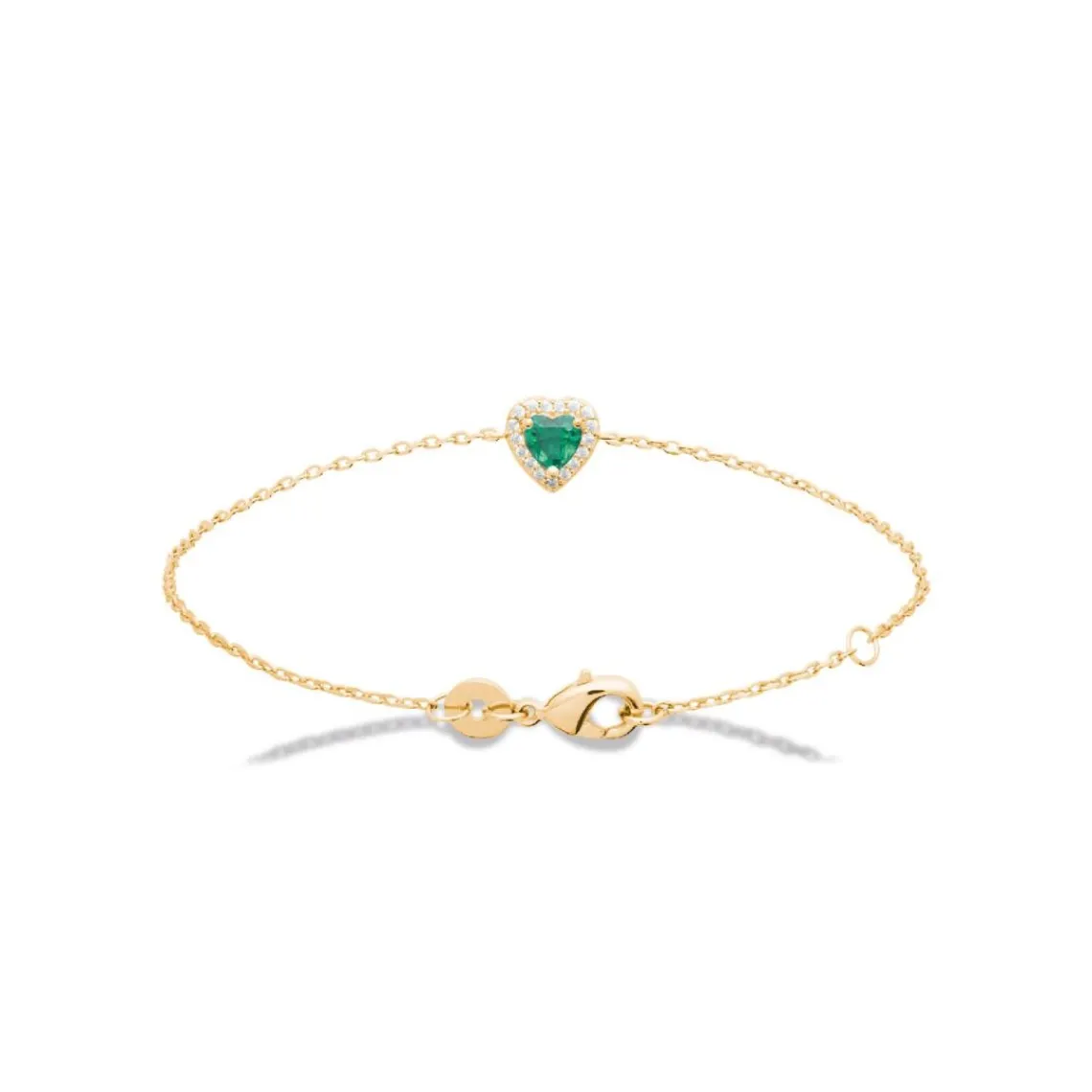 Maison de la Bijouterie Bracelet femme plaqué or cœur vert UW3UVVZV | Femme Bracelet