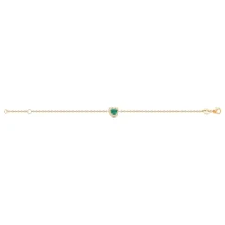 Maison de la Bijouterie Bracelet femme plaqué or cœur vert UW3UVVZV | Femme Bracelet